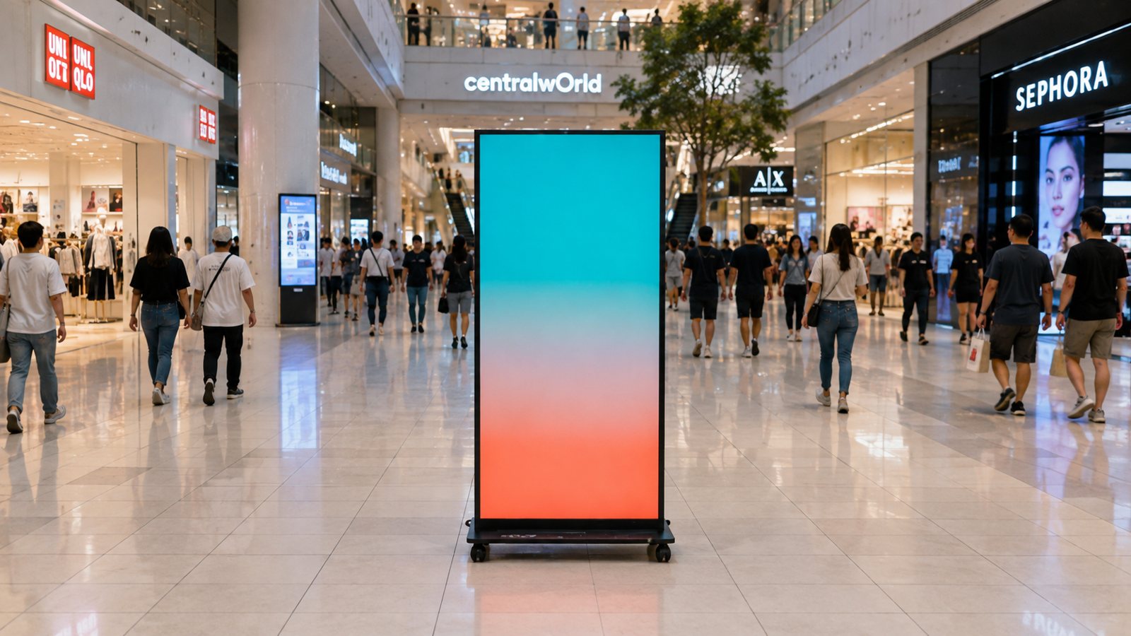 LOOK Ads The Frame จอ LED ตั้งพื้น ติดตั้งจริงที่ centralwOrld